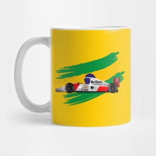 Ayrton Senna's McLaren Honda MP4/7 Illustration Mug